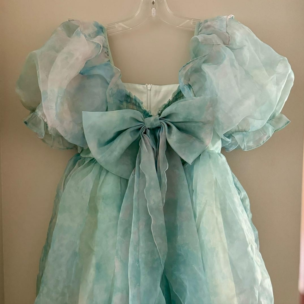 blue green selkie dress prom homecoming